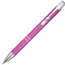 Шариковая ручка Moneta из переработанного алюминия (черные чернила) - Фуксия