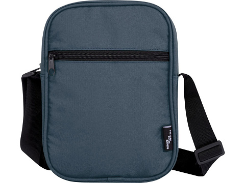 Байрон сумка через плечо из переработанных материалов по стандарту GRS объемом 2 л - Серо-синий - рис 2.