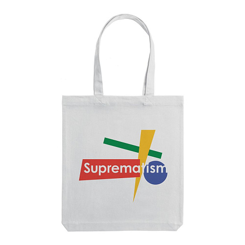 Холщовая сумка Suprematism, молочно-белая - рис 3.