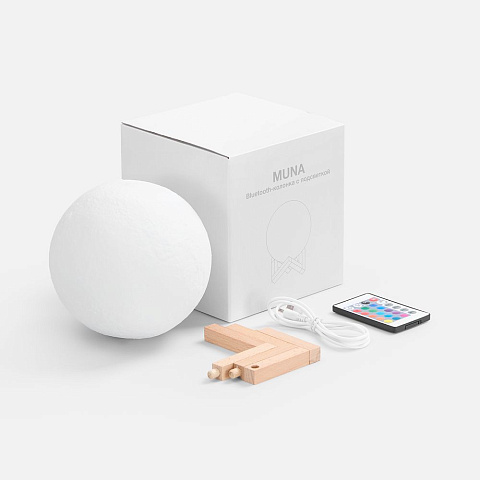 Bluetooth-колонка с подсветкой Muna, белая - рис 6.