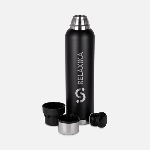 Термос Relaxika 1600 со стикерпаком, черный - рис 4.