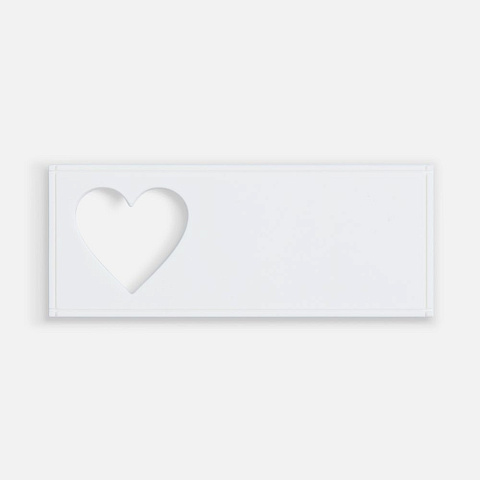 Лейбл из ПВХ с вырубкой «Сердце», белый