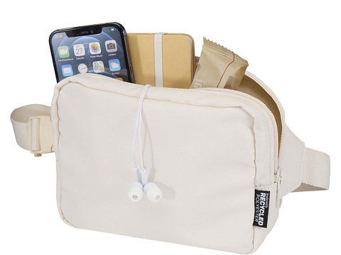 Трип Эви дорожная сумка через плечо из переработанного материала GRS объемом 1 л, кремовый - рис 4.