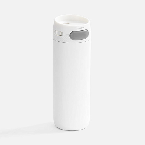 Термостакан X1 с цветной кнопкой, белый с серым - рис 2.