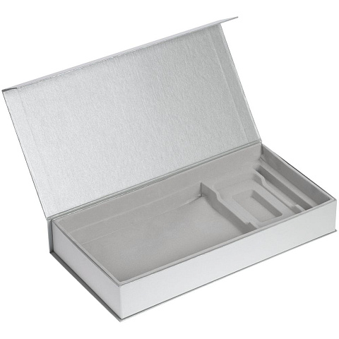 Коробка Planning с ложементом под набор с планингом, ежедневником, ручкой и аккумулятором, серебристая - рис 2.