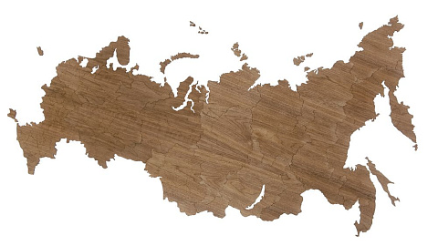 Деревянная карта России, орех - рис 2.