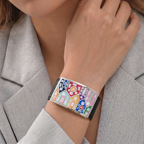 Браслет на черном кожаном ремешке - рис 3.