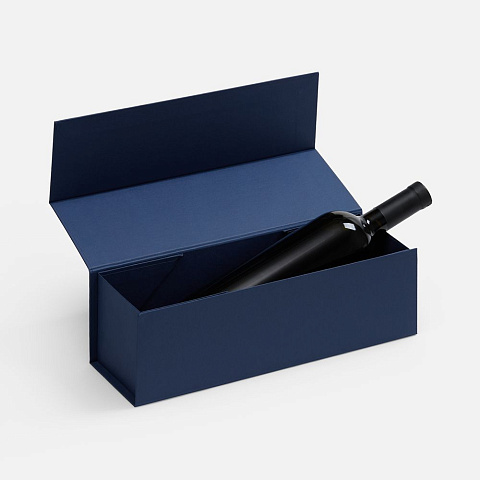 Коробка складная под бутылку Color Jacket Fold, темно-синяя - рис 4.