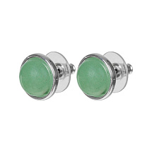 Пусеты GREEN AVENTURINE Fiore Luna *LE1109 G/S