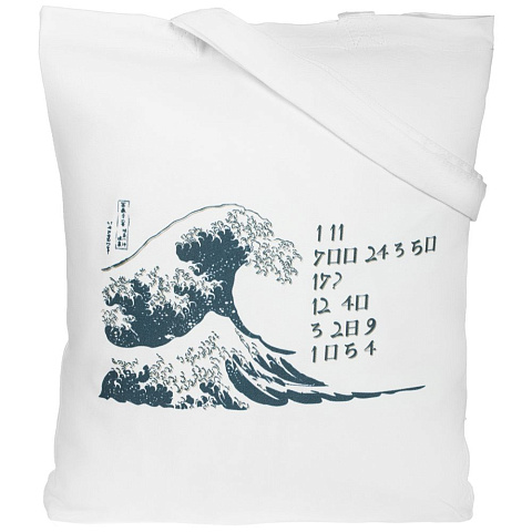 Холщовая сумка «Цифровые стихи. Японская поэзия», молочно-белая - рис 2.