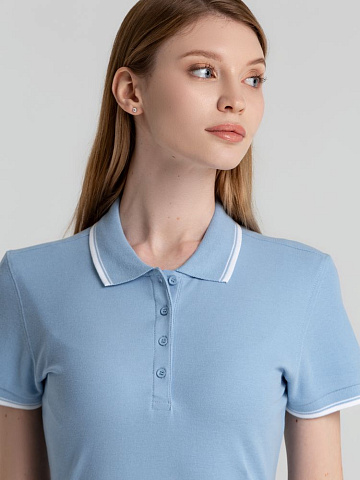Рубашка поло женская Practice Women 270, голубая с белым - рис 6.