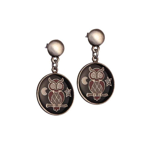 Серьги Сова Clara Bijoux A35532-22 BW