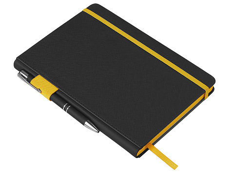 Бизнес блокнот Bossy Junior с цветным срезом, твердая обложка, 96 листов, черный и желтый - рис 2.