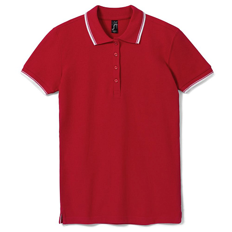 Рубашка поло женская Practice Women 270, красная с белым - рис 2.