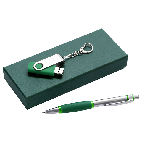 Набор Notes: ручка и флешка 8 Гб, зеленый - рис 2.