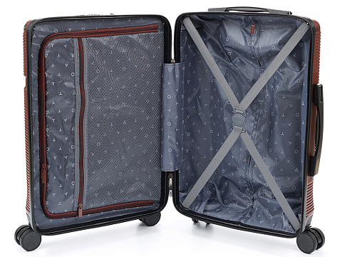 Чемодан TORBER Onego, бордовый, ABS-пластик, 59,5 х 39,5 х 24 см, 46 л - рис 3.