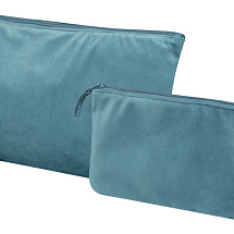 Swift набор косметичек из переработанного бархата GRS, морская волна