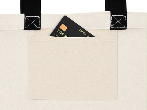 Сумка для шоппинга Cotton из переработанного хлопка 280 г, черный - рис 5.