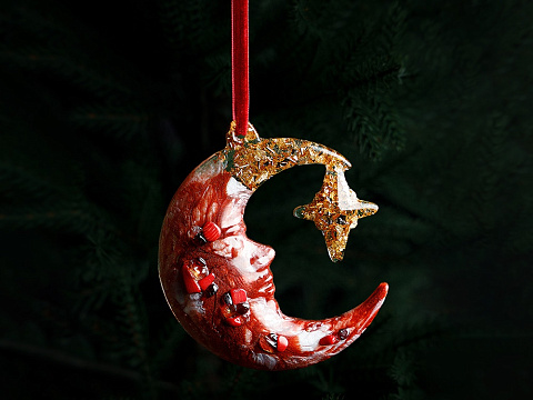 Елочные игрушки (Полумесяц) Гранат - рис 5.