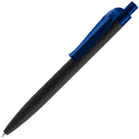 Ручка шариковая Prodir QS01 PRT-P Soft Touch, черная с синим - рис 2.