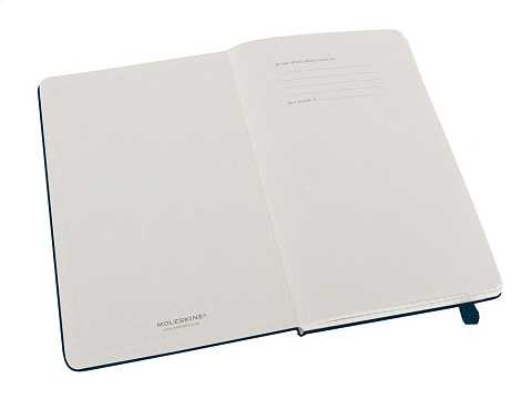 Записная книжка Moleskine Classic (в клетку) в твердой обложке, Large (13х21см), голубой сапфир - рис 2.