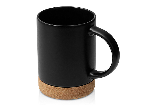Кружка 450 мл с пробковым дном с крышкой Корк & Бон, черный - рис 6.