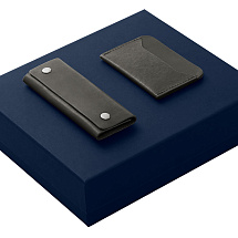 Подарочный набор Long River: картхолдер, ключница (без лого Long River), синяя коробка