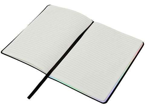 Блокнот А5 в гибкой обложке Fellini с голографическим срезом, черный - рис 5.