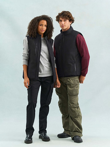 Жилет софтшелл унисекс Falcon BW, черный - рис 9.