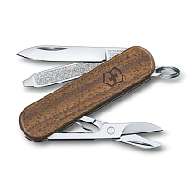 Нож-брелок VICTORINOX Classic SD, 58 мм, 5 функций, деревянная рукоять