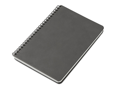 Блокнот А5 Dante из искусственной кожи на спирали, темно-серый
