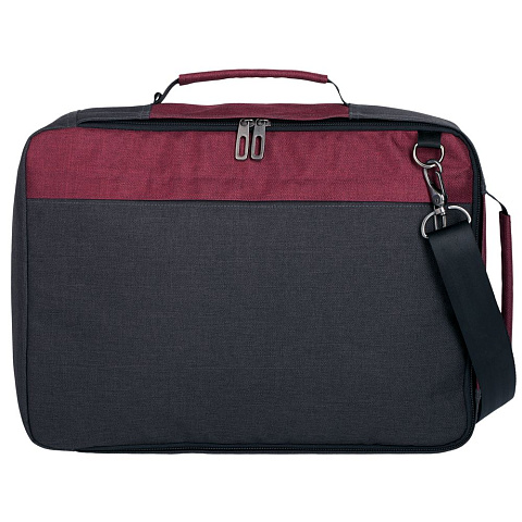 Рюкзак для ноутбука 2 в 1 twoFold, серый с бордовым - рис 7.