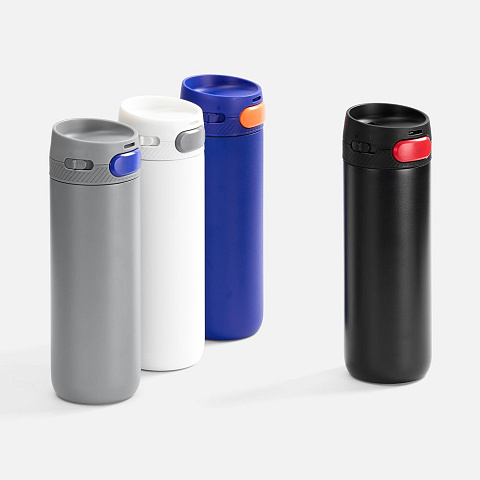 Термостакан X1 с цветной кнопкой, черный с красным - рис 7.