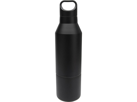 Изолированная бутылка из переработанной нержавеющей стали Odessy объемом 600 мл, сплошной черный - рис 3.