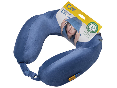 Подушка для путешествий с капюшоном Travel Blue Hooded Tranquility Pillow (216), цвет синий - рис 4.