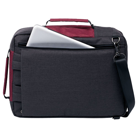 Рюкзак для ноутбука 2 в 1 twoFold, серый с бордовым - рис 9.
