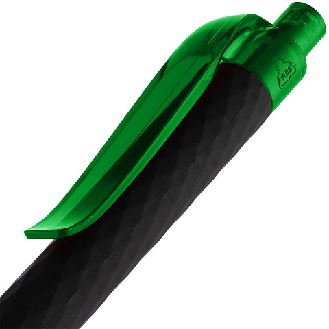 Ручка шариковая Prodir QS01 PRT-P Soft Touch, черная с зеленым - рис 6.