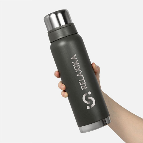 Термос Relaxika 1000 со стикерпаком, хаки - рис 9.