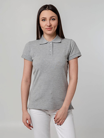 Рубашка поло женская Virma Premium Lady, серый меланж - рис 7.