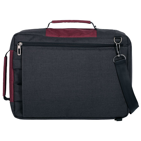 Рюкзак для ноутбука 2 в 1 twoFold, серый с бордовым - рис 8.