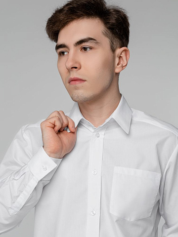 Рубашка мужская с длинным рукавом Collar, белая - рис 8.