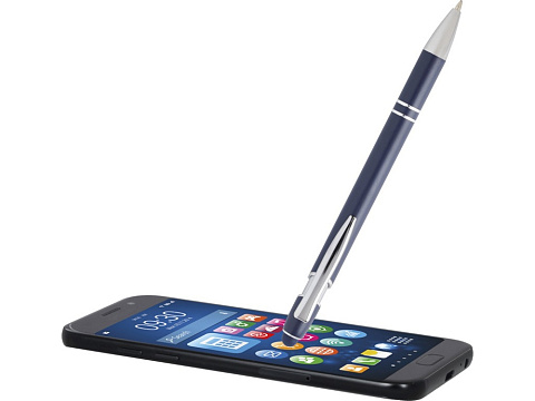 Kish шариковая ручка с серебристой отделкой - Темно - синий (черные чернила) - рис 5.