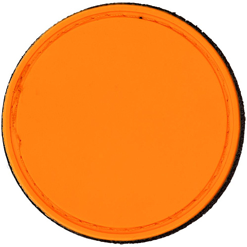 Лейбл из ПВХ с липучкой Menteqo Round, оранжевый неон - рис 3.