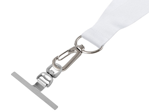 Ланъярд 2 см под сублимацию с трендовым карабином и металлическим держателем для телефона, серебристый - рис 4.