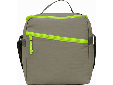 Изотермическая сумка-холодильник Neo Classic c контрастной молнией, серый/зеленое яблоко - рис 7.