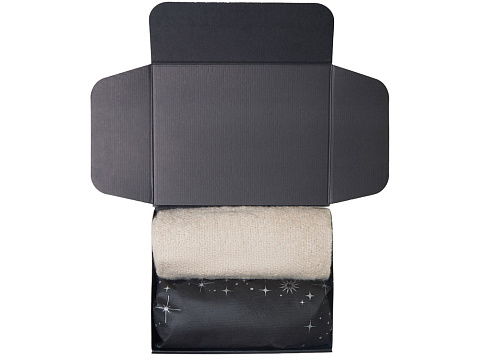 Подарочный набор с пледом, увлажнителем и попкорном, бежевый - рис 3.