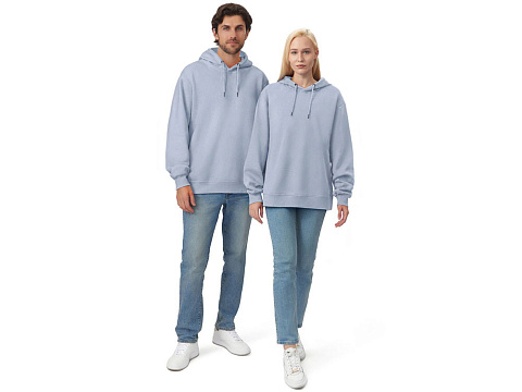 Толстовка с капюшоном оверсайз Lisbon унисекс, небесно-голубой - рис 8.
