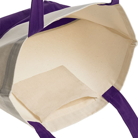 Холщовая сумка Shopaholic, фиолетовая - рис 5.