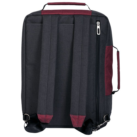 Рюкзак для ноутбука 2 в 1 twoFold, серый с бордовым - рис 4.