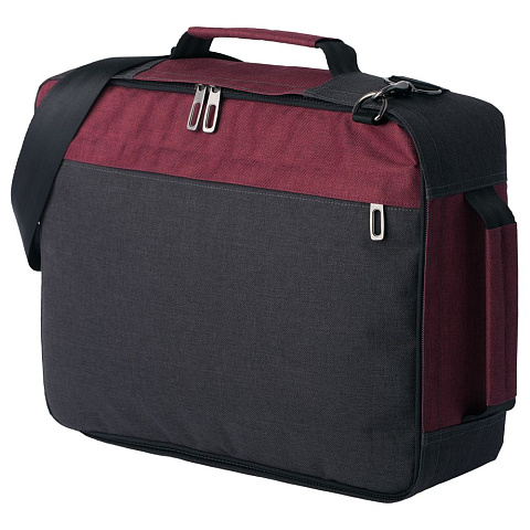 Рюкзак для ноутбука 2 в 1 twoFold, серый с бордовым - рис 6.